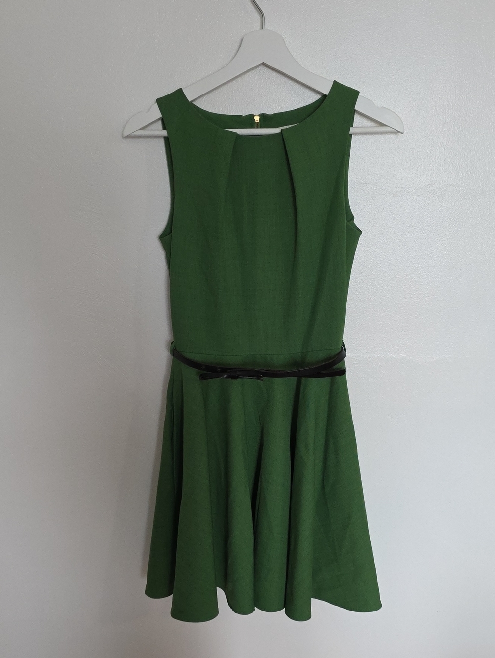 EUC Green Fit And Flare Closet Dress With Bow Belt